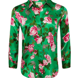 Dani 3/4 Sleeve Blouse in Green Multi Santa Fe Rose