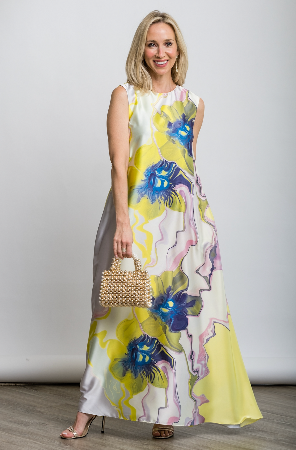 Sylvie Dress in Marble Flora