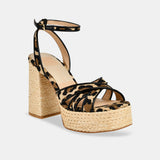 Danila Platform Sandal in Leopard Raffia - Lukka Boutique
