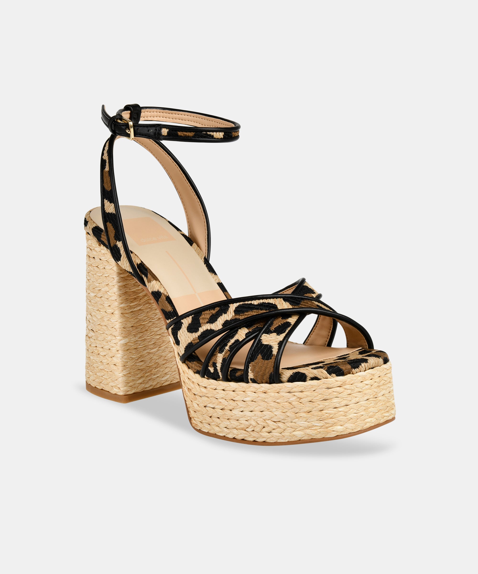 Danila Platform Sandal in Leopard Raffia - Lukka Boutique
