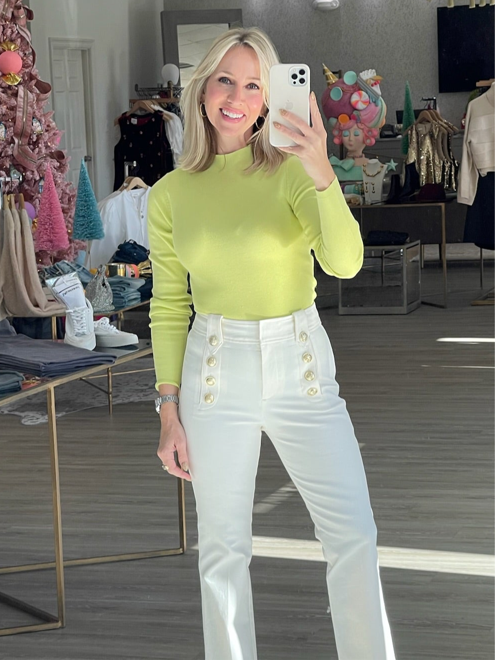 Eviva Mock Neck Sweater in Lemony