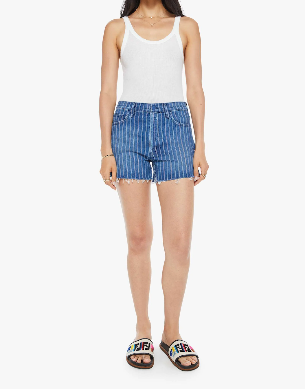 The Skipper Short N Long Fray in Sunglass Strolling - Lukka Boutique