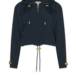 Bronwyn Cropped Windbreaker in Black - Lukka Boutique