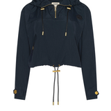 Bronwyn Cropped Windbreaker in Black - Lukka Boutique