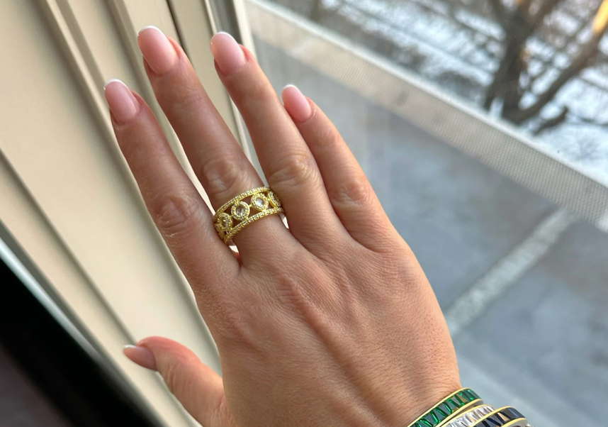 Kaleidoscope Cutout Cigar Band Ring - Lukka Boutique