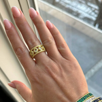 Kaleidoscope Cutout Cigar Band Ring - Lukka Boutique