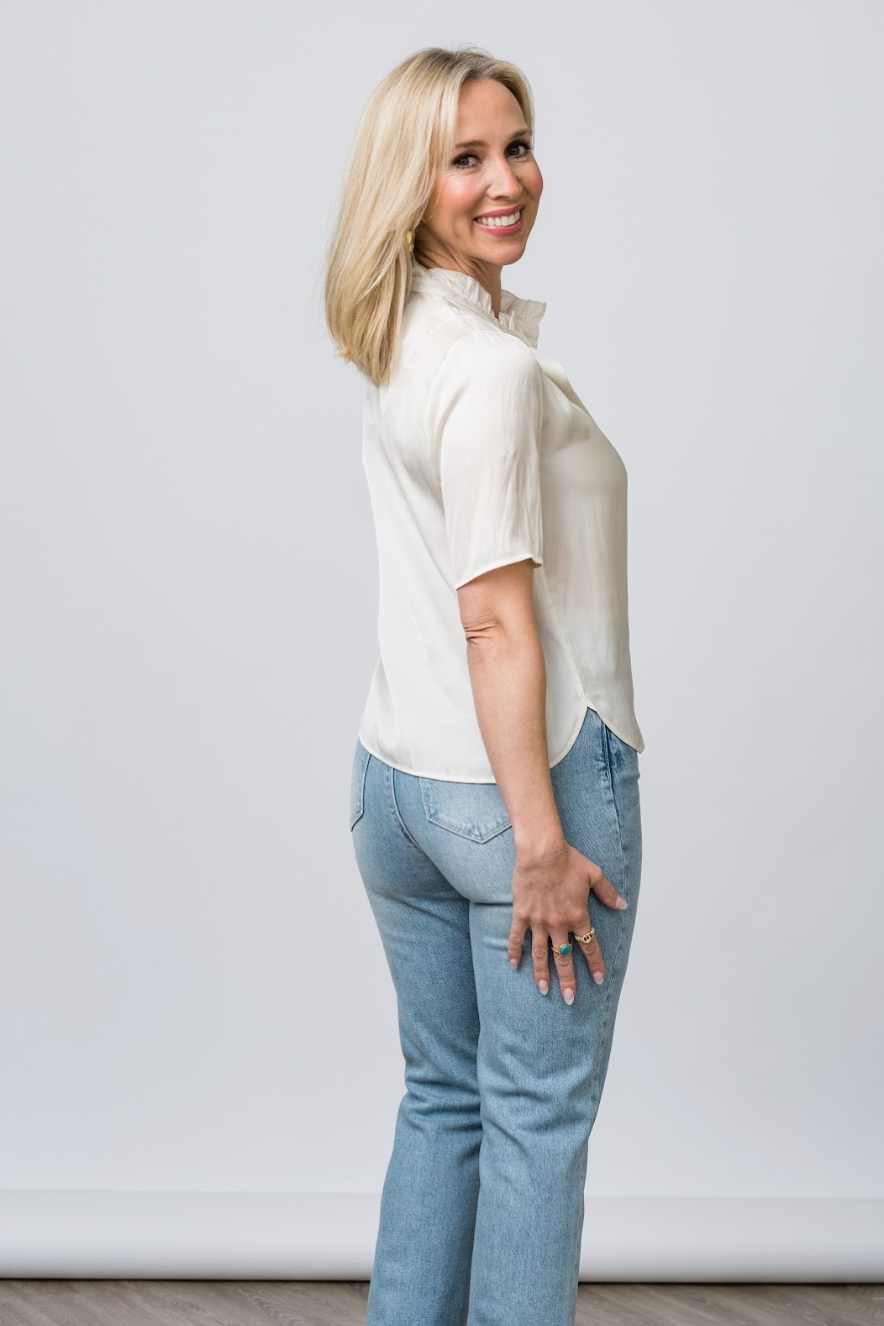 
                  
                    Topher Satin Blouse in Flake
                  
                
