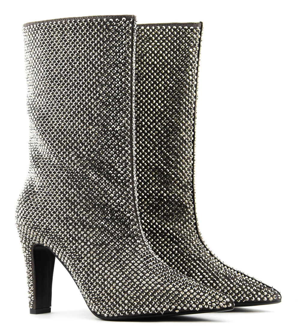 Phoebe Glitter Botines in Gunmetal