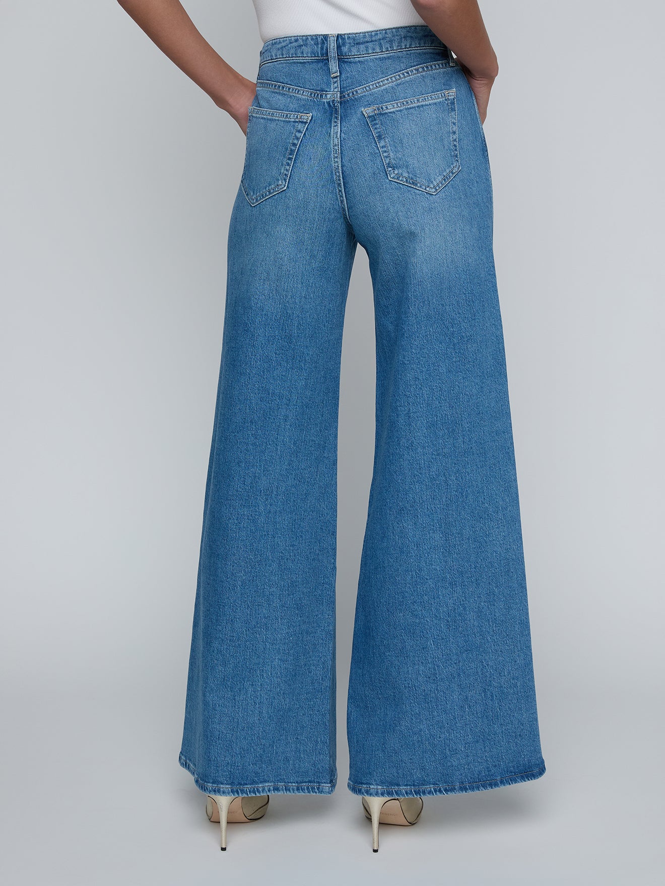 Beau High Rise Wide Leg Jean in Kona - Lukka Boutique