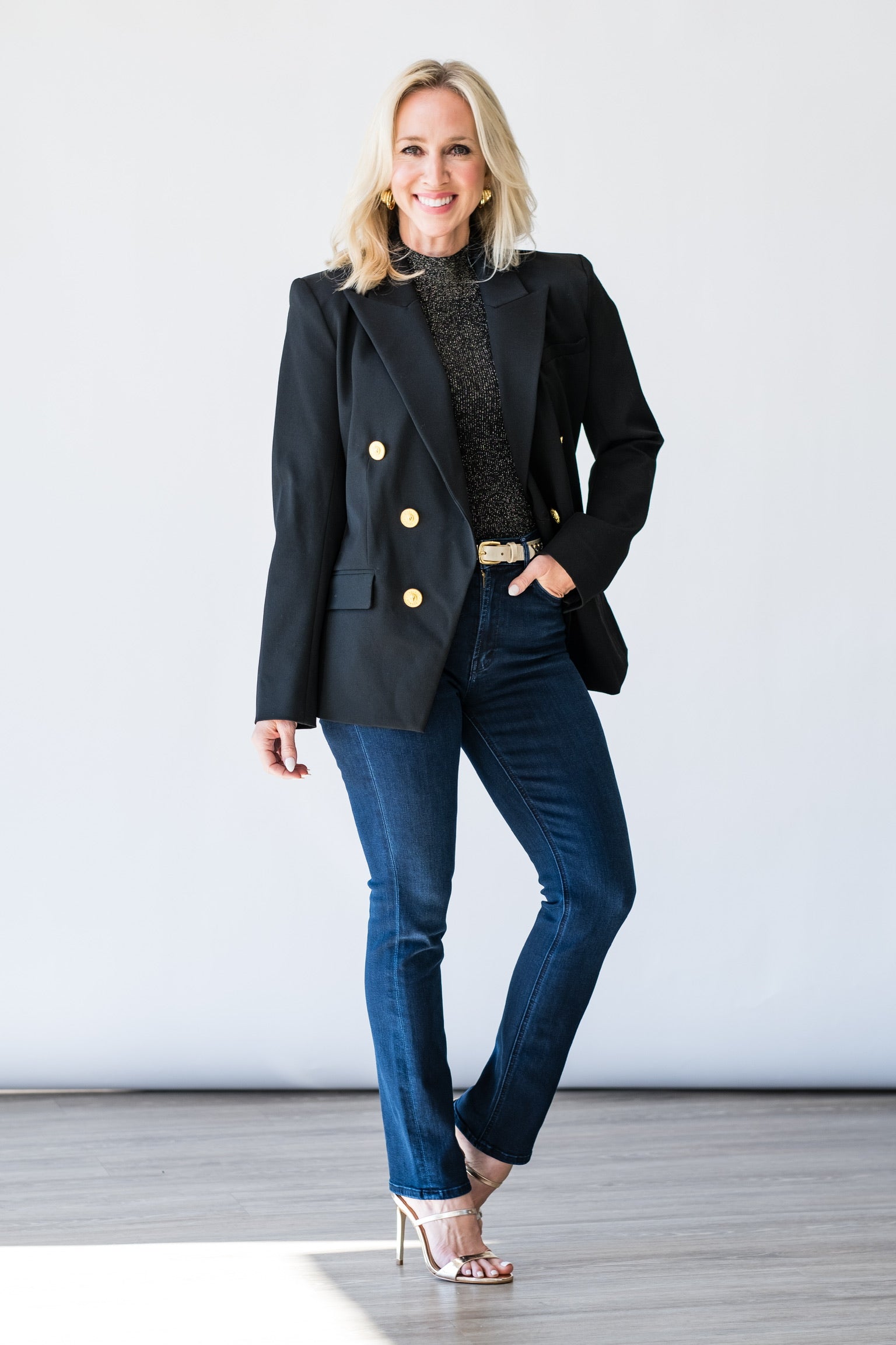 Kyomi Double Breasted Blazer in Black - Lukka Boutique