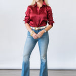Dani Silk Blouse in Black Cherry - Lukka Boutique