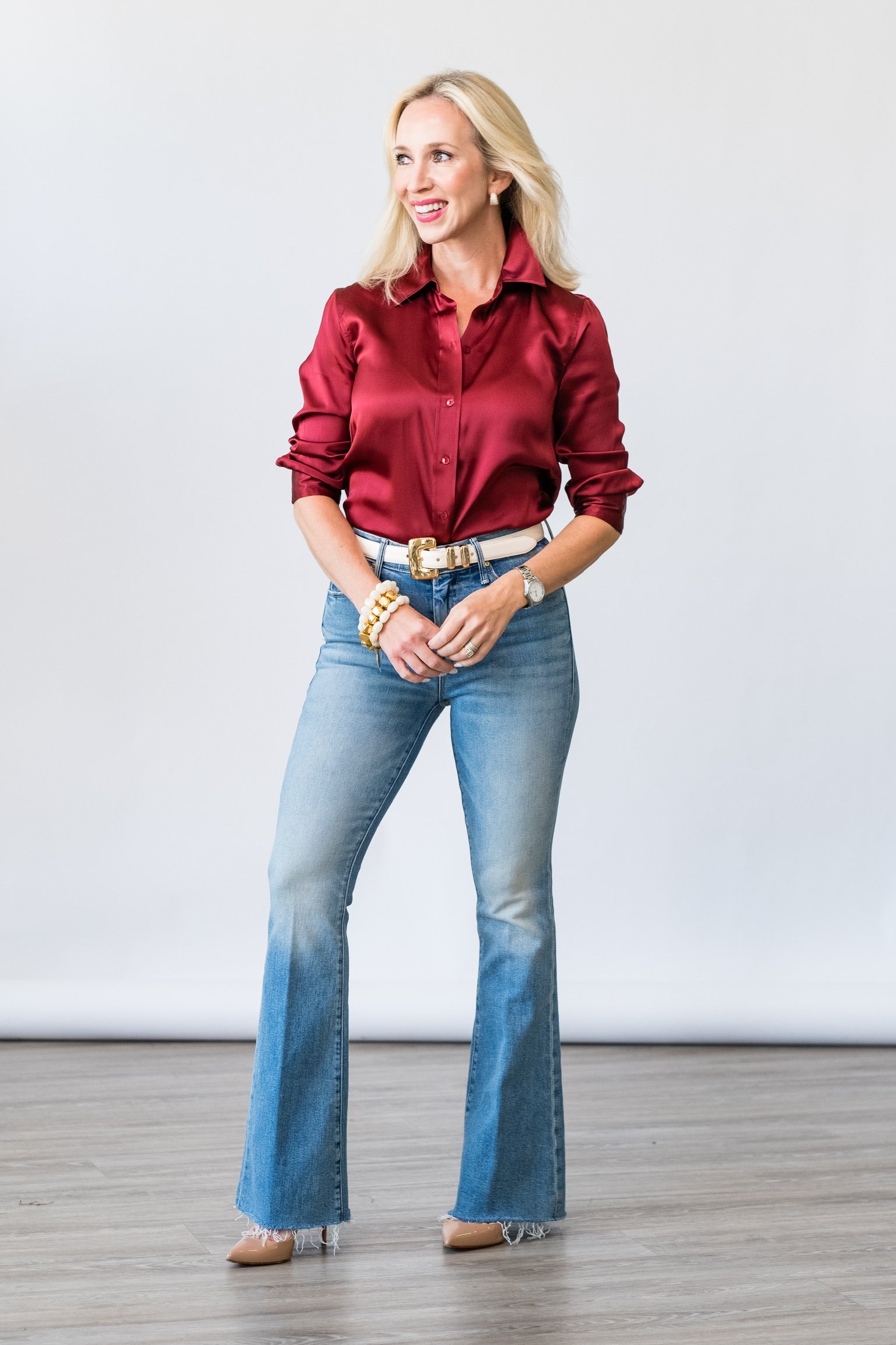 Dani Silk Blouse in Black Cherry - Lukka Boutique