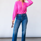 Henley Pullover in Chateau Rose Combo