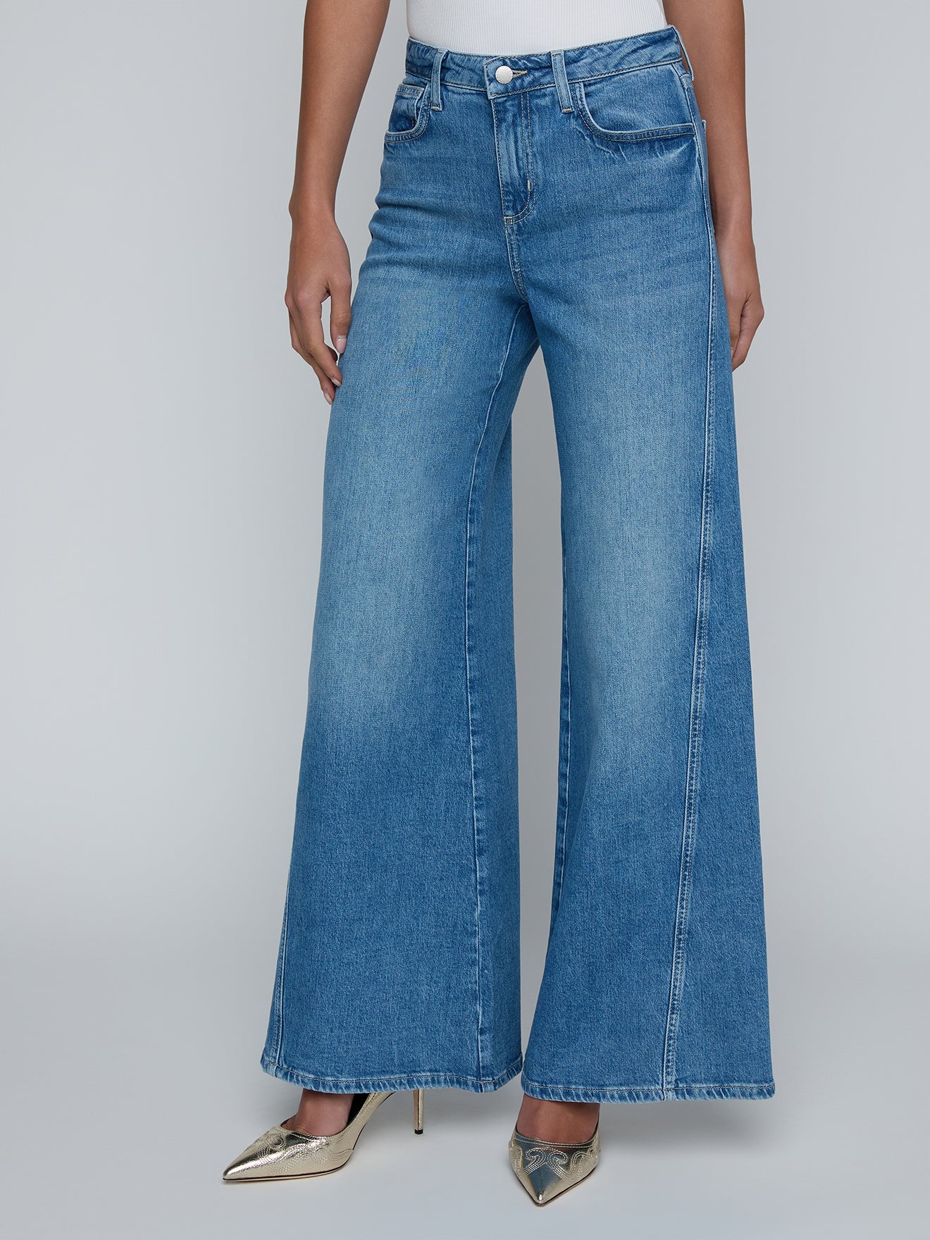 Beau High Rise Wide Leg Jean in Kona - Lukka Boutique