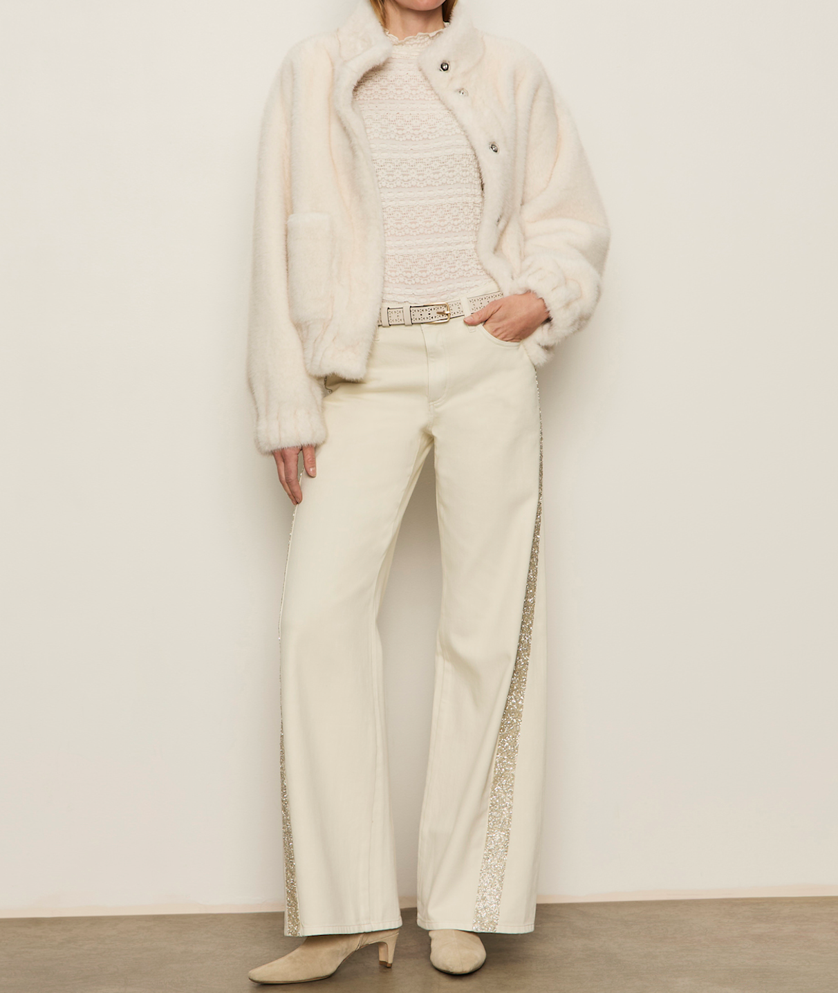 Coco Fur Jacket in Almond Cream - Lukka Boutique