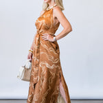 Lisa Dress in Linear Wave - Lukka Boutique