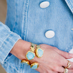Mist Cuff Medium Gold in Turquoise - Lukka Boutique