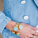 Mist Cuff Medium Gold in Turquoise - Lukka Boutique