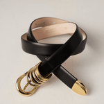 Hollyhock Gold Belt in Black - Lukka Boutique