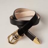 Hollyhock Gold Belt in Black - Lukka Boutique