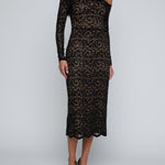 Lindsay Off Shoulder Lace Dress in Black - Lukka Boutique