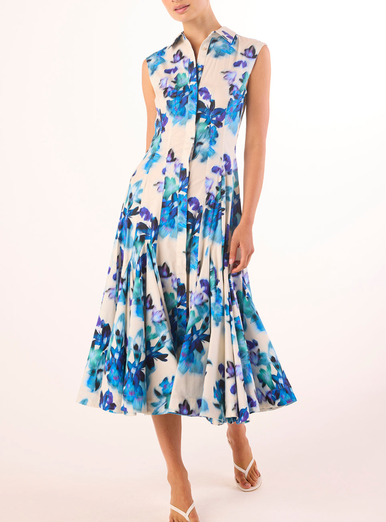 Charlotte Dress in Blurred Bouquet - Lukka Boutique