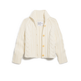 Mini Cotswolds Cable Cardigan in Ivory