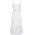 Calypso Dress in Trellis Eyelet White - Lukka Boutique