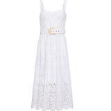 Calypso Dress in Trellis Eyelet White - Lukka Boutique