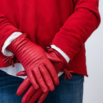 Jenske Leather Gloves in Red Berry - Lukka Boutique