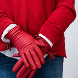 Jenske Leather Gloves in Red Berry - Lukka Boutique