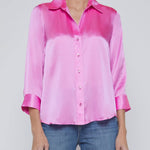 Dani 3/4 Sleeve Blouse in Fuchsia - Lukka Boutique