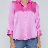 Dani 3/4 Sleeve Blouse in Fuchsia - Lukka Boutique