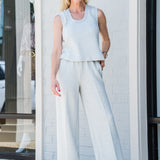 The Wide Leg Pant 28 in Mint Green Marl
