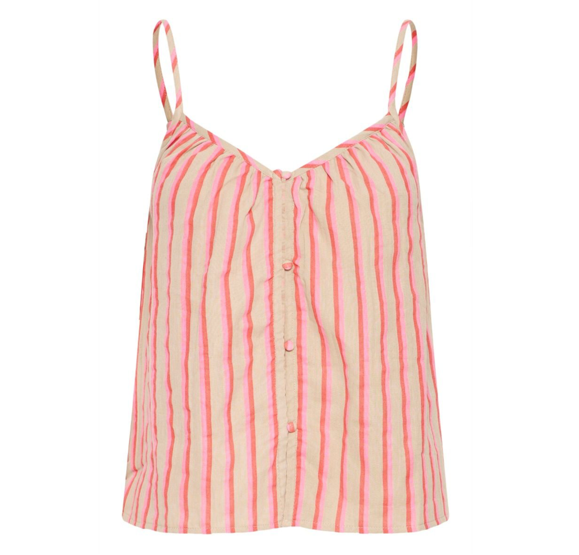 Singlet Stripe Tank in Azalea Stripe - Lukka Boutique