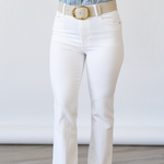 Edmond Leather Belt in Bone Gold - Lukka Boutique