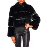 Manby Fur Jacket in Black - Lukka Boutique