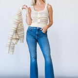 Kendra High Rise Crop Flare Jean in Salinas