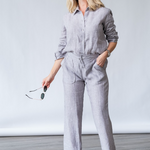 Linen Button Down in Silver - Lukka Boutique