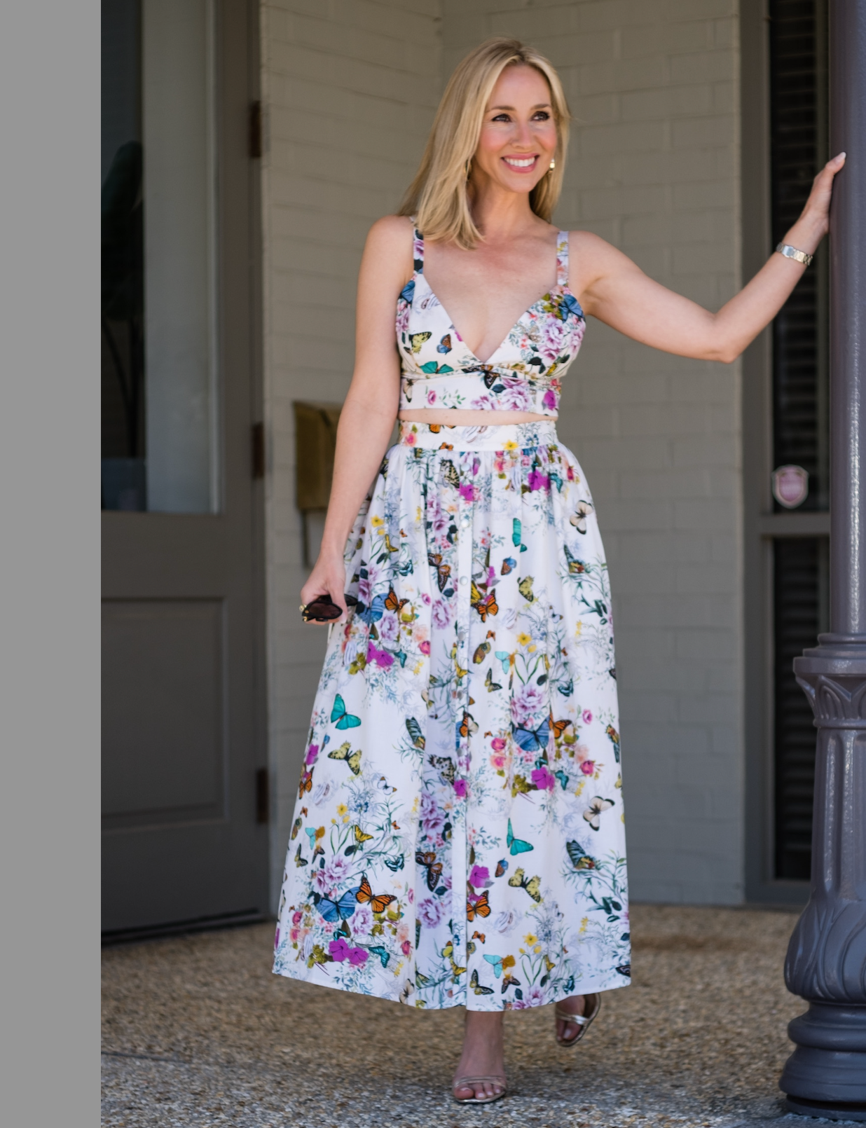 Siena Midi Skirt in Charonda Butterfly - Lukka Boutique