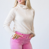 Marl Drawstring Hi Neck Sweater - Lukka Boutique