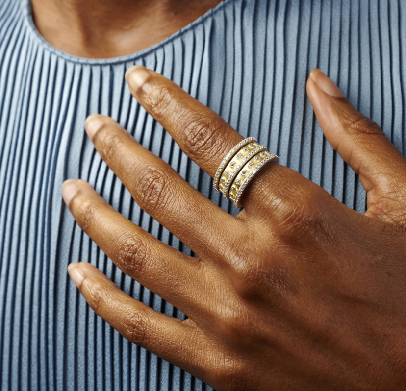 Two Tone 5-stack Ring - Lukka Boutique