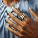 Two Tone 5-stack Ring - Lukka Boutique