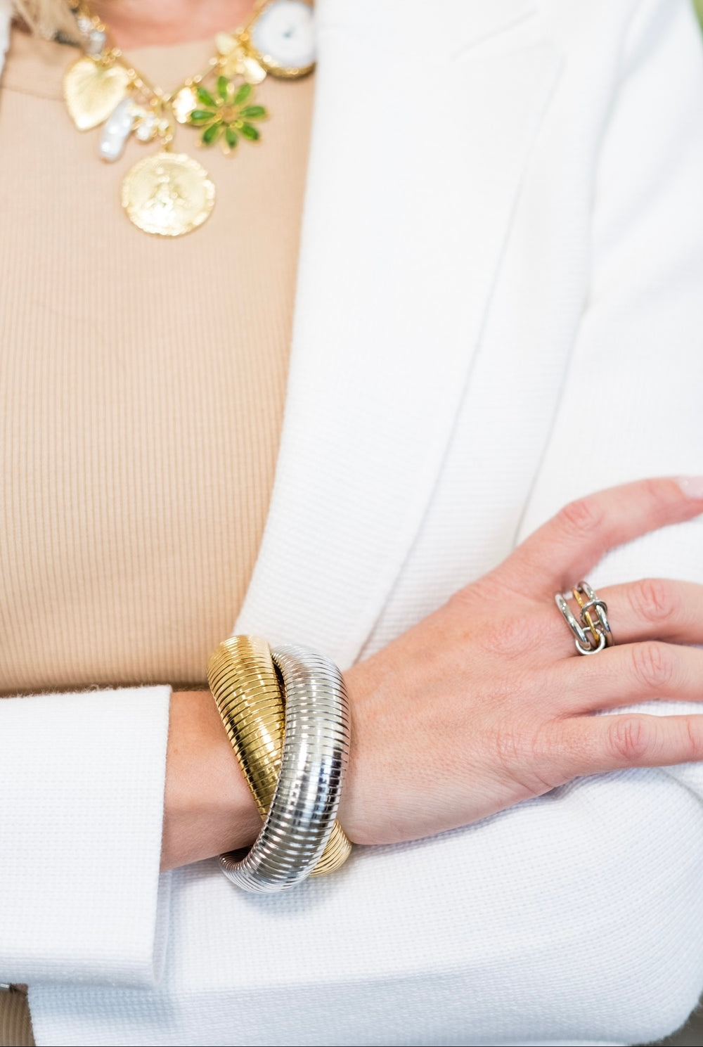 Sarong Two-Tone Stretch Bracelet