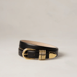 Hollyhock Gold Belt in Black - Lukka Boutique