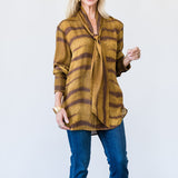 The Silk Oversized Tie Shirt in Light Tiger Multi