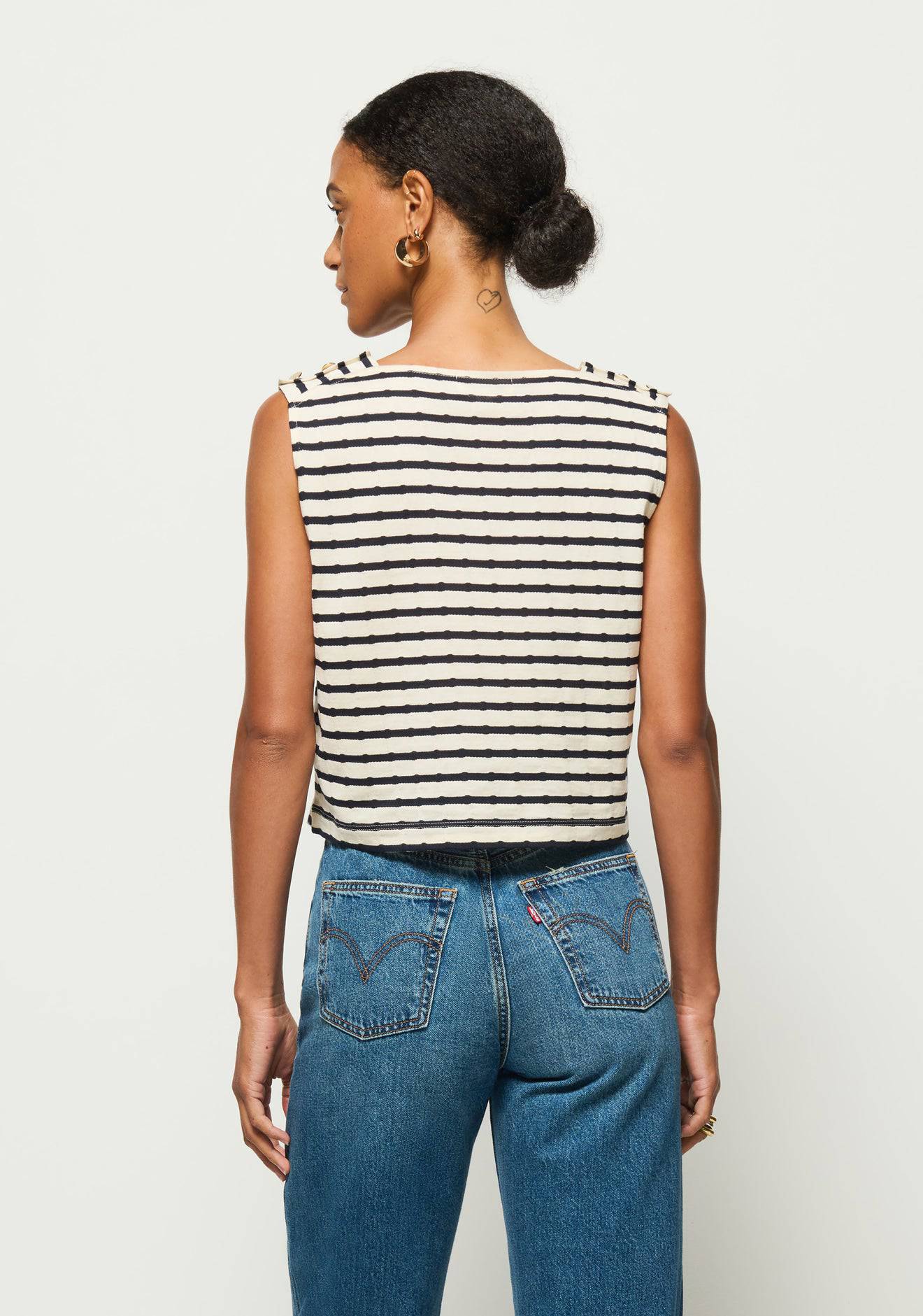 
                  
                    Bettina Tank in Night Sky Stripe
                  
                