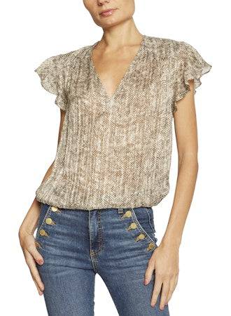 Teresa Blouse in Olive Baja Dot - Lukka Boutique