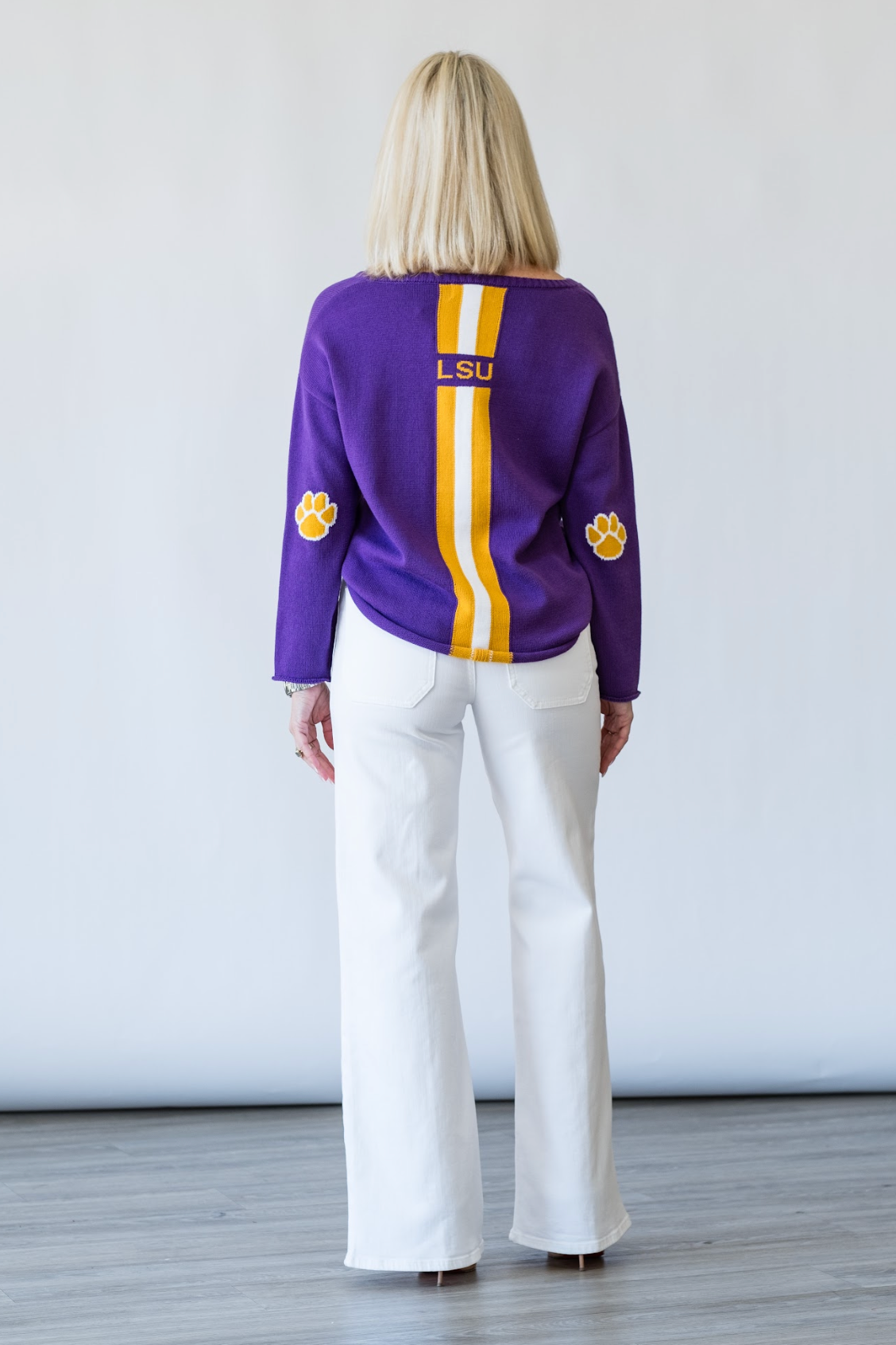 Boxy Purple Geaux Sweater - Lukka Boutique