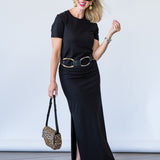 T-Shirt Dress in Black - Lukka Boutique